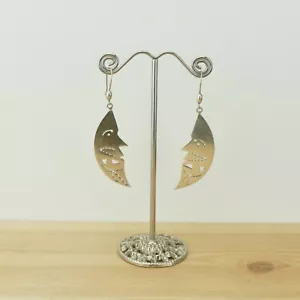 Rare Unique Vintage Designer Handcrafted Silver Earrings - Picture 1 of 5