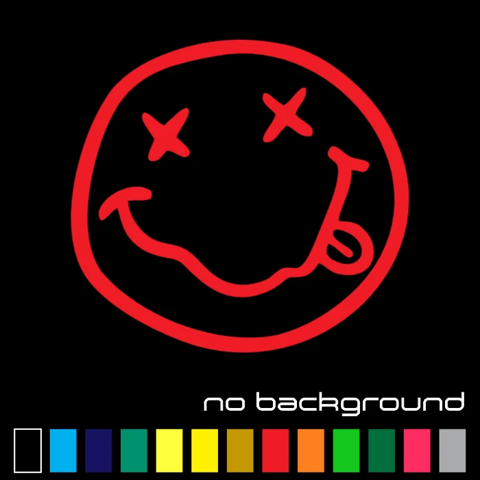 Calcomanía de vinilo adhesiva cara sonriente Nirvana - Mgk Kurt Cobain música coche ventana roca Foto 1 de 1