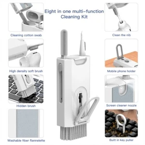 8PCS Computer Keyboard Cleaning Tool Headsets Cleaner Keyboard Dust Brushes - Afbeelding 1 van 9
