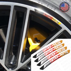 4x Mercedes AMG Edition Sport Wheels Badge 3D Sticker Logo Emblem Decoration GER - Picture 1 of 5