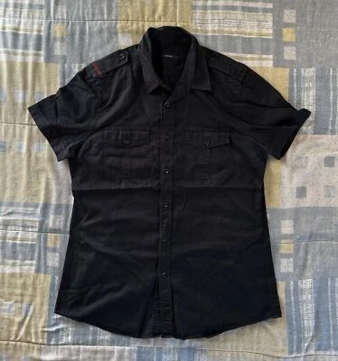 Gucci by Tom Ford Black Vintage Military Classic Button Up Shirt Men Sz 44 - Image 1 of 4