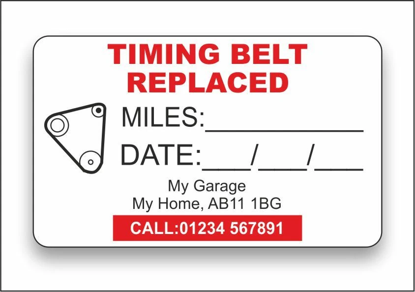 Timing Belt, Cam Belt Replaced Stickers | Personalized Stickers - Image 1 of 1
