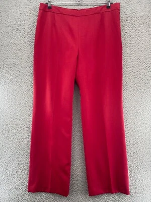 Le Suit Pants Womens 16 Red Satin Wide Leg Office Career Work Suit Separates - Image 1 of 4