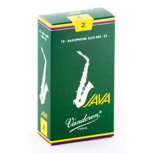 Vandoren SR262 Alto Sax 2 Strength Java Saxophone Reeds Green Box of 10 - Picture 1 of 1