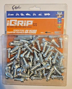iGrip Model SS25100 Screw In Metal Tire Studs - Heavy Equipment - 100 Count -New - Bild 1 von 4