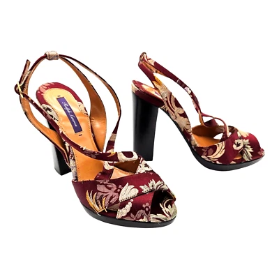 RALPH LAUREN PURPLE LABEL - GEORGEANNA Baroque Jacquard Pumps Heels, EUR 39 US 9 - Image 1 of 4