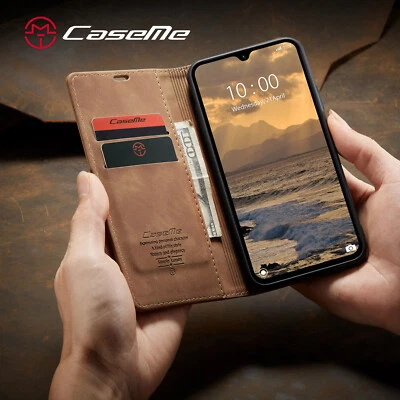 Para Xiaomi Redmi 14C, Lujo Retro Abatible Cuero Billetera Ranuras para Tarjetas Estuche Cubierta Foto 1 de 4