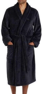 New Tommy Bahama Black Plush Bath Robe One Size Fits All Belt Pockets Black NWT - Picture 1 of 1
