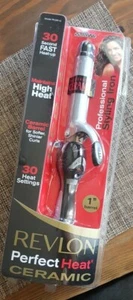 Revlon Perfect Heat 1" Barrel Styling Iron Ceramic 30 Heat Setting RV051C -2004  - Picture 1 of 5