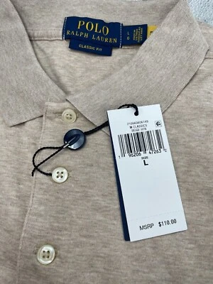 Polo Ralph Lauren Mens Polo Shirt Beige Heather Short Sleeve Classic Fit Casual - Image 1 of 4