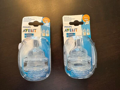NOVO: 2 Pacotes de 2 (4 Mamilos) AVENT Classic 6m+ 2 Mamilos de Fluxo Rápido #4 FRETE GRÁTIS - Imagem 1 de 4