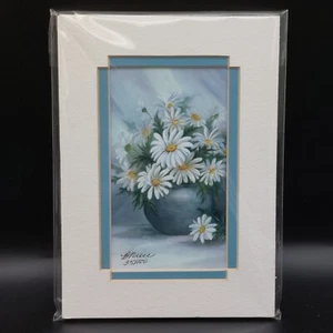 Bonnie Niece Originals Art Flowers Design Signed Matted 35/100 5" x 7" - Picture 1 of 8