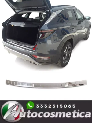 Battivaligia modanatura paraurti acciaio cromo per Hyundai Tucson 2021+ - Photo 1/4