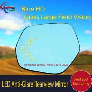 1 Pair Blue Heated Side Mirror Glass Rearview Mirror For Honda Vezel XR-V HR-V - Picture 1 of 13