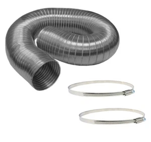 Aluminium Flexschlauch Ø 120mm + Zwei Clips 110-130mm Luftabzug Flex Aluflexrohr - Bild 1 von 1