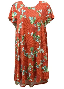 Lularoe Carly Kleid Damen XS rot grün Blumen Freizeit Lounge Polyester Elasthan - Bild 1 von 9