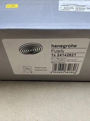 NEW Hansgrohe Pulsify S 10” 24142821 Brushed Nickel Powder Rain Shower Head 1.75 - Image 1 of 3