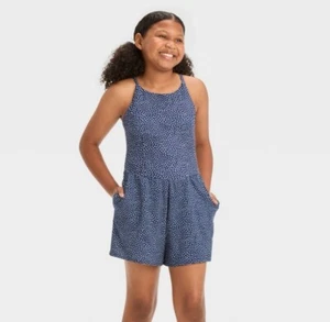 Girls' Fashion Romper - All In Motion™Navy Blue M - Picture 1 of 2