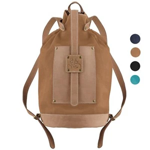 Black Forest Fox Oos Duffle City Shopping Leder Canvas Rucksack Hasel Braun - Bild 1 von 9