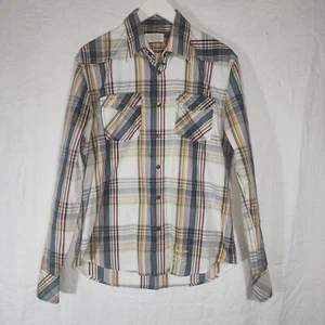 JACK & JONES sz L plaid snap front Elton shirt long sleeve snap - Picture 1 of 6