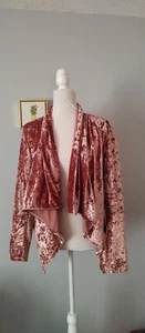 Blank NYC Crushed Velvet Rosa Asymmetrisch Gr. Medium Neu Ohne Etikett Reißverschluss  - Bild 1 von 13