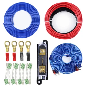 8 Stärke Verstärker Kabelsatz - reiner Kupferdraht - 2 Kanal Cinch Kabel Subwoofer - Bild 1 von 11