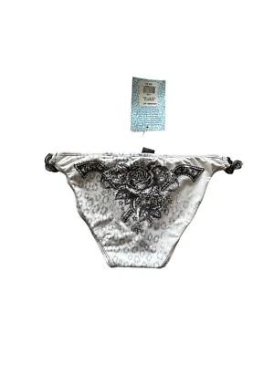 全新带标签 Sinful By Affliction Bedazzled 枪和玫瑰比基尼带链条关闭 L — 第 1/4 张图片