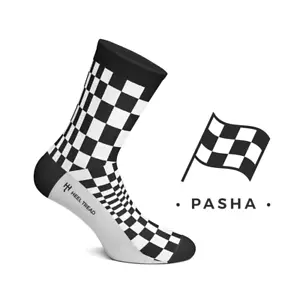 Heel Tread Pasha Black/White Socks - Picture 1 of 1