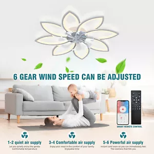 Dimmable Ceiling Light with Fan,LED Ceiling Light for Living Room,Petal Design - Picture 1 of 6