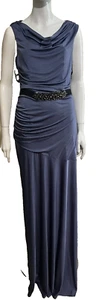 Vera Wang main line draped evening gown with bejelled belt US 8 UK 12 NWT - Picture 1 of 6