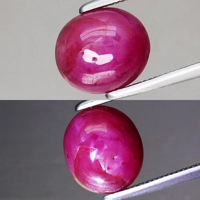 6 Ray Natural Unheatad Star Ruby 3.3ct Oval Cabochon 8.7X7.65mm Africa Gemstone - Image 1 of 4