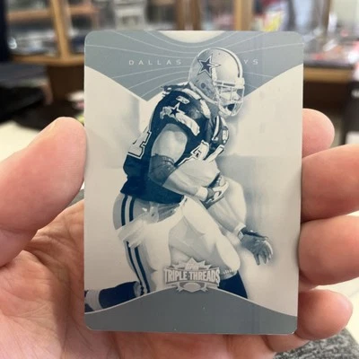 2009 TRIPLE THREADS MARION BARBER 1/1 PRINTING PLATE WHITE WHALE #48 COWBOYS DAL - Image 1 of 3