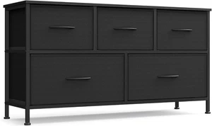 SONGMICS Dresser for Bedroom, Chest of Drawers, TV Stand, Steel, MDF, 5 Non-Wove - Picture 1 of 6