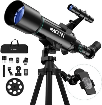 70mm Kids Telescope Refractor with Tripod & Phone Adapter Beginner Astronomy - Image 1 of 4