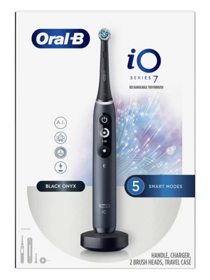Escova de dentes elétrica recarregável conectada Oral-B - iO Series 7 ônix preta em perfeito estado - Imagem 1 de 1