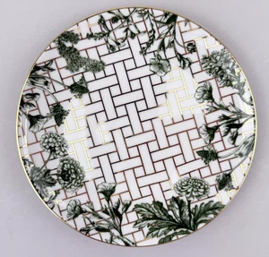 Williams Sonoma Garden Lattice Appetizer Plate 6.5" Green Floral Gold NWOT - Picture 1 of 4