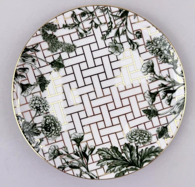 Williams Sonoma Garden Lattice Appetizer Plate 6.5" Green Floral Gold NWOT - Image 1 of 4