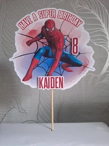 Personalised Spiderman Birthday Cake Topper - Picture 1 of 2