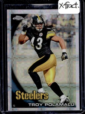 2010 Topps Chrome Troy Polamalu Xfractors #C30 Steelers - Image 1 of 2