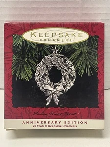 20. Jahrestag (1973-1993) Weihnachten Zinn Kranz Ornament Punze Andenken - Bild 1 von 3