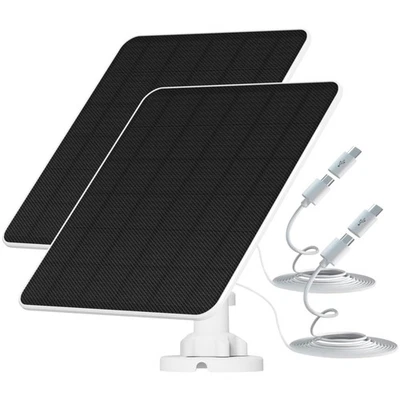 Solarpanel, Akku, Überwachungskamera, 6W, USB, Wetterfest, Wandhalterung - Bild 1 von 2