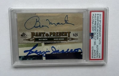 2011 Upper Deck SP Legendary Cuts Bill Martin Reggie Jackson #3/5 PSA Auto 9 - Image 1 of 2