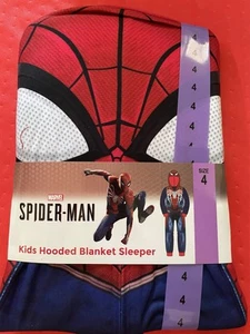 MARVEL SPIDER-MAN KIDS HOODED BLANKET SLEEPER PAJAMA (RED/BLUE 4)NWT - Picture 1 of 1