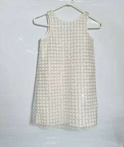 Zara Girls White Sequin Sleeveless Party Dress Size 9 - Picture 1 of 11