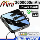 2000000mAh Power Bank Portable Fast Charger LED Battery 2USB For Mobile Phone