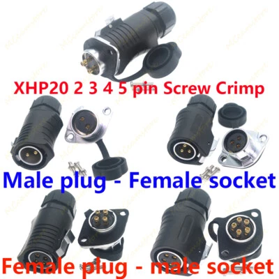 XHP20 2~5 Pin 30A Screw Crimp Waterproof Power Connector IP67,Fit RV Solar Port - Image 1 of 4