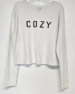 SADIE & SAGE "Cozy" weißer Pullover Damen Medium weich leicht Fleece USA - Bild 1 von 9