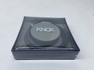 Correa de pulsera de cuero Knox azul marino trenzado gancho de metal para hombre nuevo en caja genuino - Imagen 1 de 7
