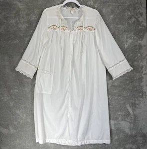 Barbizon Nightgown Women's ~Large White/Off White Cottoagecore Fairy Lace **NOTE - Picture 1 of 12