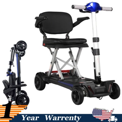 Scooter de movilidad de viaje ligero plegable 4 ruedas 15,5 millas 275 lb capacidad Foto 1 de 4
